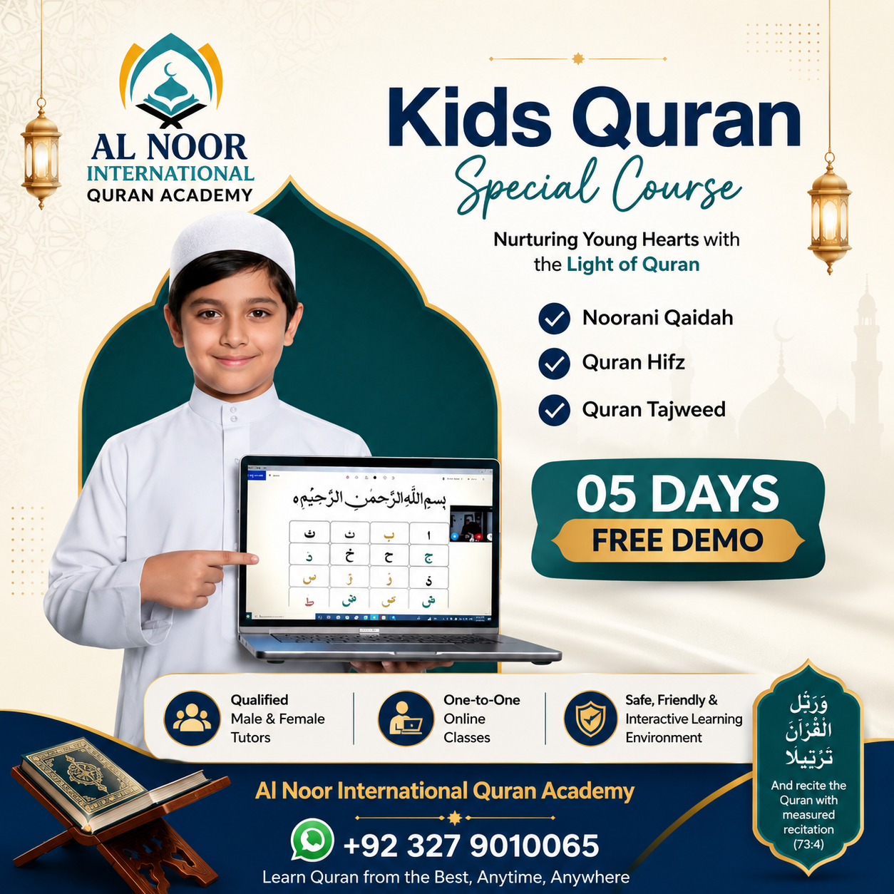 Kids Quran special course at Al Noor International Quran Academy
